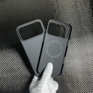 Real Carbon Fiber Case for Magsafe Magnetic for Iphone 17 Pro Max Ultra Thin Aramid Phone Cover for Iphone 17 Pro Carbon Case<span> - </span>black B(Magsafe), For iPhone 17Pro Max