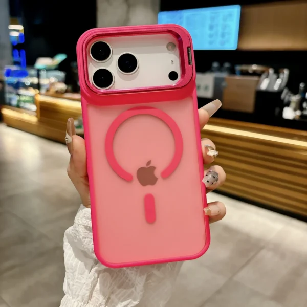 New Frosted Matte Translucent Magnetic Case For iPhone 17 17Pro 17Air 17 Pro Max Metal Bracket For Magsafe Wireless Charge Cover - Image 4