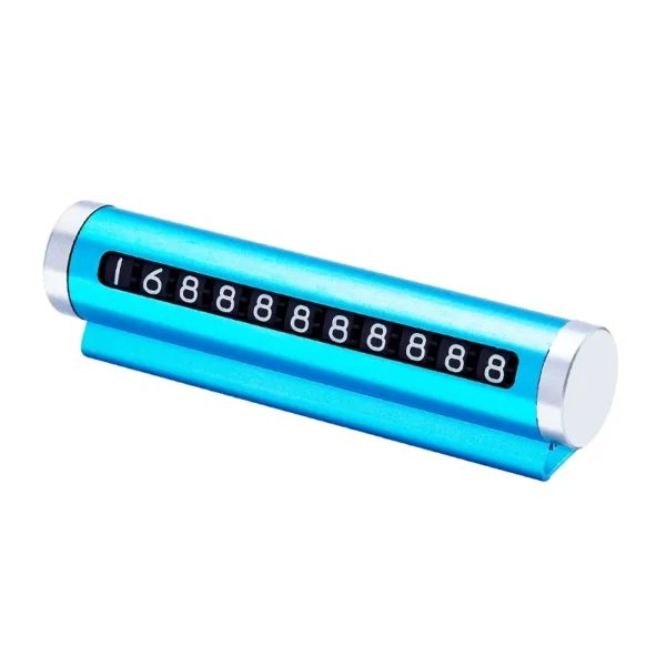⁦Car Temporary Parking Number Plate Black/Silver/Blue Aluminium Alloy Material Roller Adjustable Car Parking Plate Car Supplies⁩ - الصورة ⁦6⁩