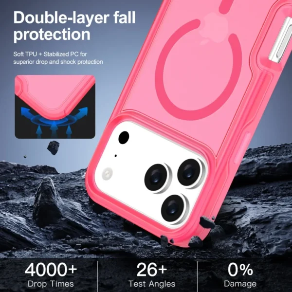 ⁦Matte For Magsafe Magnetic Phone Case For iPhone 17 Pro Max 17 Pro 17 Air 17 Transparent Armor Sturdy Shockproof Bumper Cover⁩ - الصورة ⁦2⁩