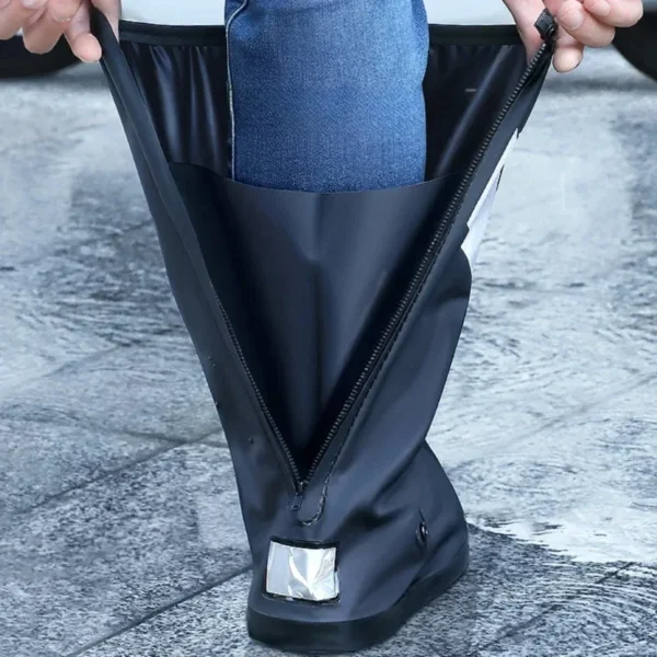 Reusable Motorcycle High Tube Rain Boots Waterproof Non-Slip Footwear Covers Unisex Bicycle Men Shoes Protectors For Rainy Day - Image 4