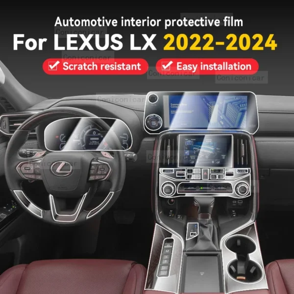 For LEXUS LX 2022-2024 Car Panel Film Dashboard Protective Sticker Interior Anti-Scratch Film Accessories