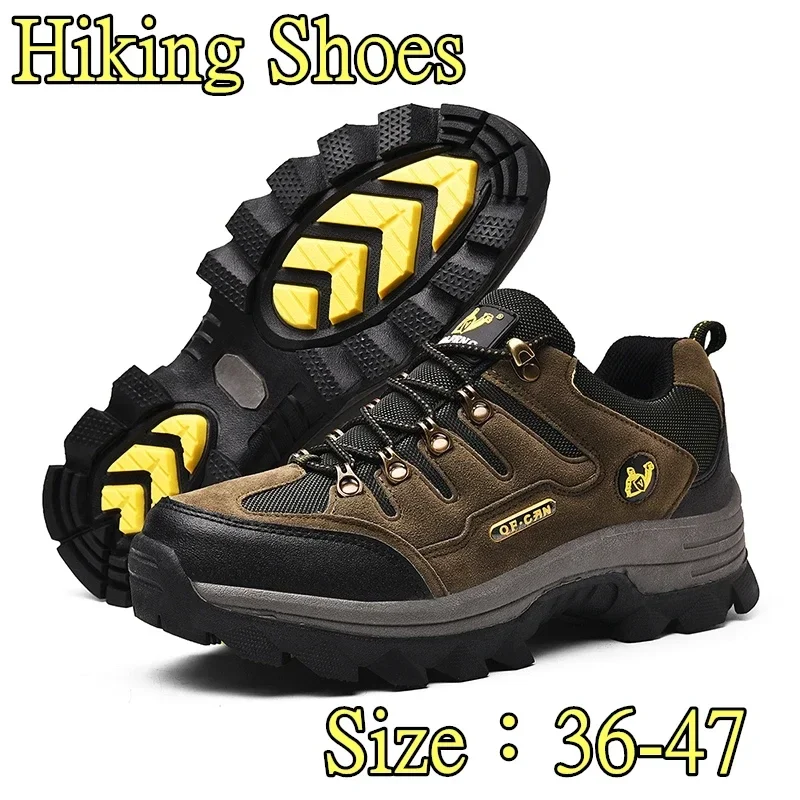 Winter Male Leather Casual Shoes Outdoor Summer Men Non Slip Lace Up Trekking Sneakers Winter Warm Cowboy Hiking Footwear Adult - الصورة 2