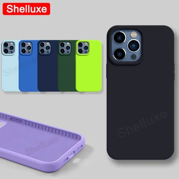 Luxury Liquid Silicone Case Shelluxe For iPhone 17 16 15 14 Pro Max For APPLE iPhone17 Air iPhone16e iPhone15 Plus Phone Cases