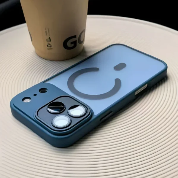 ⁦Original Matte Translucent Lens Protect Magsafe Phone Case For iPhone 17 17 Air 17Pro 17 Pro Max Magnetic Wireless Charge Cover⁩ - الصورة ⁦2⁩