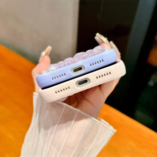 ⁦Transparent Candy Glitter Bling Flash Diamond Cute Bow Phone Cases For Apple iPhone 17 Air 16 15 14 13 Pro Max Shockproof Cover⁩ - الصورة ⁦6⁩