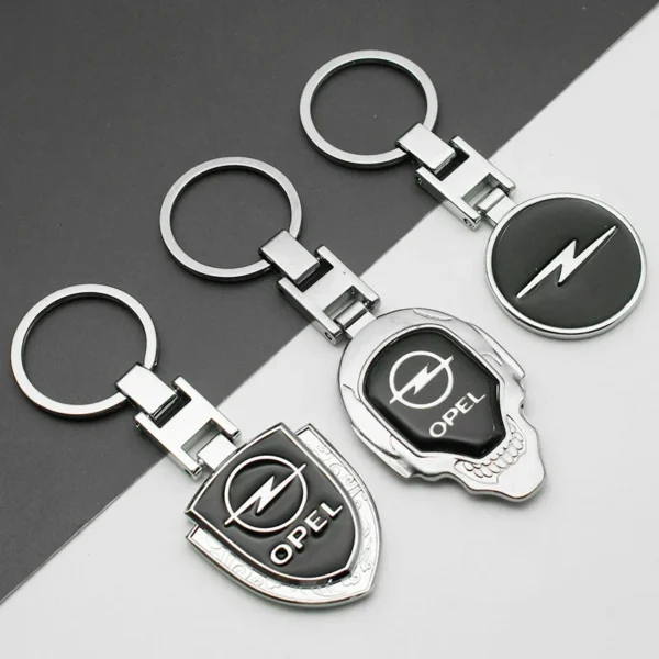 ⁦3D Metal/Leather Car Styling Keychain For Opel Corsa 2004 Astra D Combo Insignia Adam Mokka Key Chain Key Rings Auto Accessories⁩ - الصورة ⁦5⁩