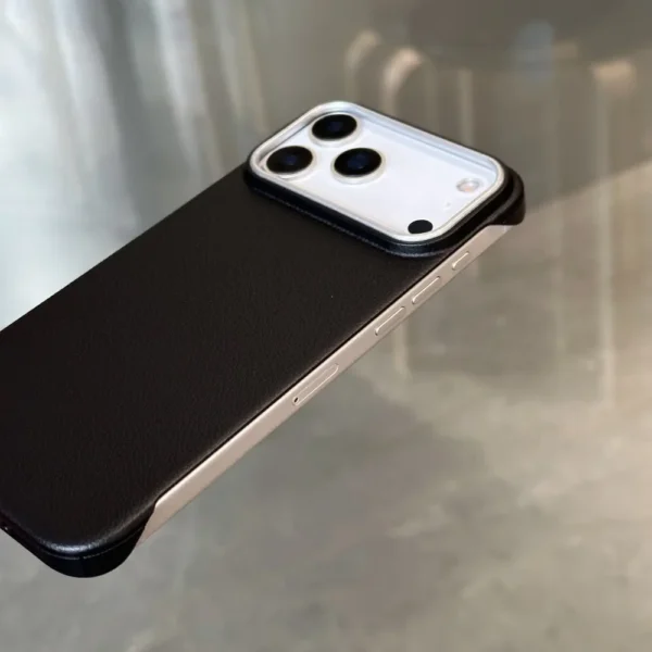 ⁦Ultra thin Frameless Case For Iphone 17 Pro Max Matte Leather Texture Cases for IPhone 17 Air 16 15 14 Pro Max 17pro Cover Shell⁩ - الصورة ⁦4⁩