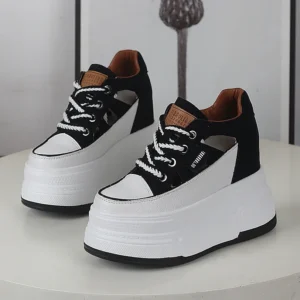Spring and Summer Platform Casual Shoes Ultra High Heels Increase 12CM Small Hollowed Breathable Sandals