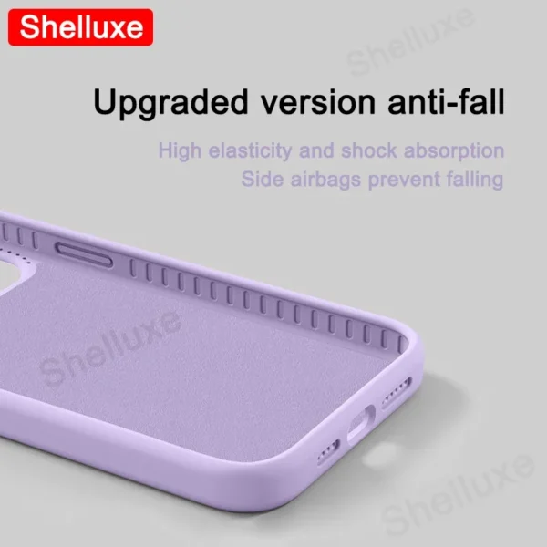 ⁦Luxury Liquid Silicone Case Shelluxe For iPhone 17 16 15 14 Pro Max For APPLE iPhone17 Air iPhone16e iPhone15 Plus Phone Cases⁩ - الصورة ⁦2⁩