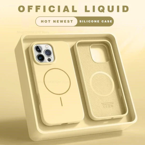 ⁦Magnetic Phone Case For iPhone 15 14 16 Plus 11 12 13 17 Pro Max Shockproof Silicone Cover Magsafe Wireless Charge Phone Cases⁩ - الصورة ⁦5⁩