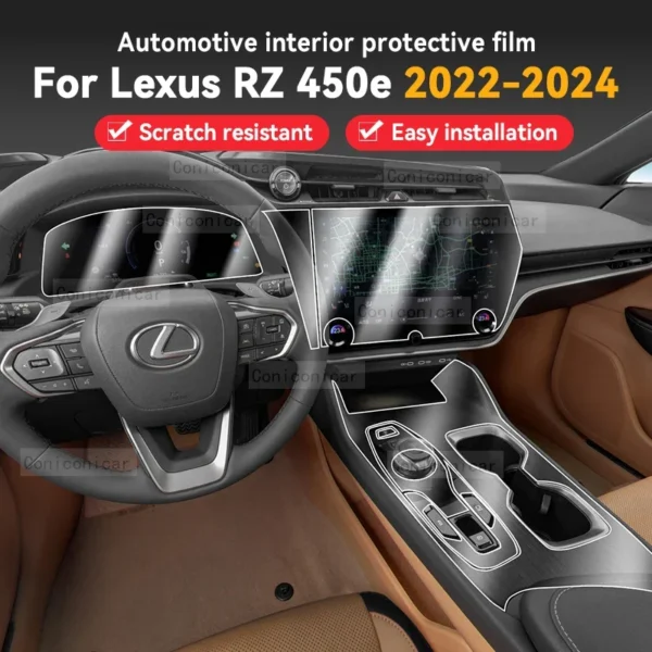 For LEXUS RZ 450e 2022-2024 Car Panel Film Dashboard Screen Protective Sticker Interior Anti-Scratch Film Accessories