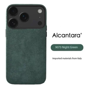 Real Alcantara Case For iPhone 17 Pro Max Air Magnetic Magsafe Cover Premium Artificial Leather Cases For iPhone 17 Air Pro Max<span> - </span>green, For iPhone17 Pro Max