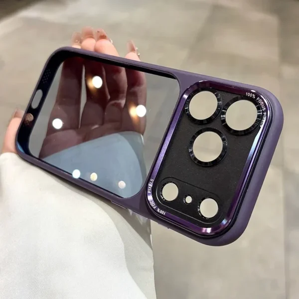 ⁦Luxury Hard Acrylic Transparent Case for iPhone 17 Air 13 14 15 16 17 Pro Max Plus 12 11 Lens Film Protection Shockproof Cover⁩ - الصورة ⁦4⁩