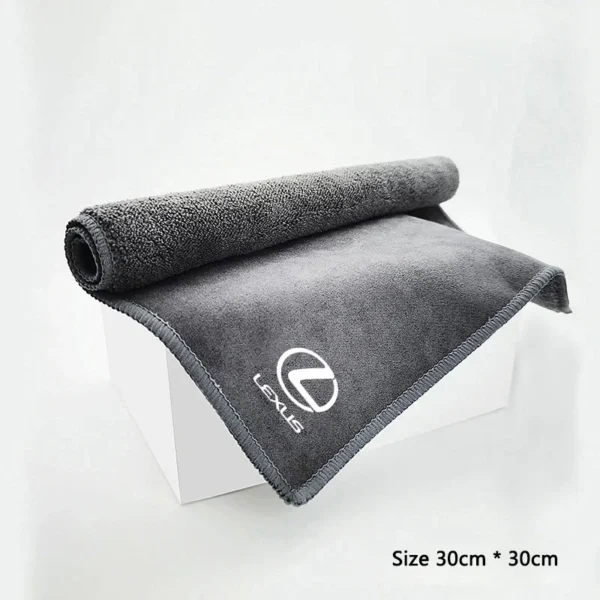 ⁦Suede Fleece Microfiber Wash Towel Car Cleaning Rag Cloth Accessories For Lexus IS250 LS460 RC200 LM300 RX450 LX NX350h LC RC300⁩ - الصورة ⁦2⁩