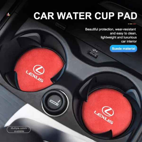 2PCS Car Coaster Water Cup Holder Anti-slip Pad Mat For Lexus IS250 IS200 CT200h IS300 ES RX LS IS NX CT LX UX LC RC LM GS GX SC - Image 5