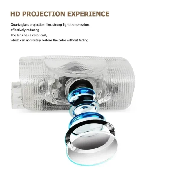 ⁦2PCS Car Door Projector Welcome Lamp Ghost Shadow LED Light for LEXUS LS ES IS LX RX GX HS IS250 RX330 ES300 GX470 Accessories⁩ - الصورة ⁦5⁩