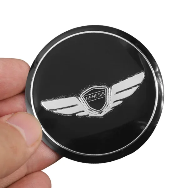 ⁦4Pcs 56mm Car Wheel Stickers Center Hub Cap Car Emblem Badge Decal For Hyundai Genesis N-LINE I10 I20 I30 I40 IX20 IX35 Kona⁩ - الصورة ⁦3⁩