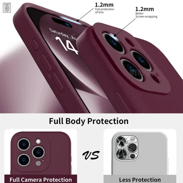 Luxury Silicone Antiskid Phone Case For iPhone 17 Air 16 15 14 13 11 12 Pro Max 16 Plus Shockproof Full Lens Protection Cover - Image 3