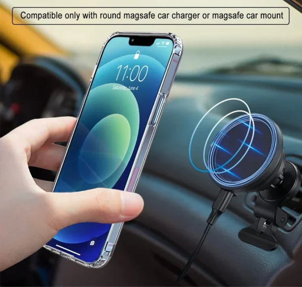 ⁦Stand Clear Magnetic Phone Case for iPhone 17 Pro Max Air 13 12 Mini 16 15 14 11 Cases with Kickstand Transparent Holder Cover⁩ - الصورة ⁦5⁩