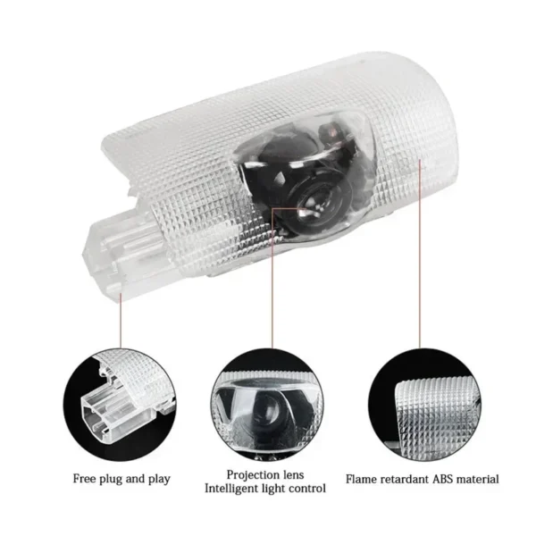 ⁦2PCS Car Door Projector Welcome Lamp Ghost Shadow LED Light for LEXUS LS ES IS LX RX GX HS IS250 RX330 ES300 GX470 Accessories⁩ - الصورة ⁦4⁩