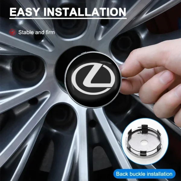4pcs 60mm Car Wheel Center Hub Center Cap Rim Hub Dustproof Cover Emblemem For Lexus RX 300 IS 250 300 GX 400 460 UX 200 NX - Image 5