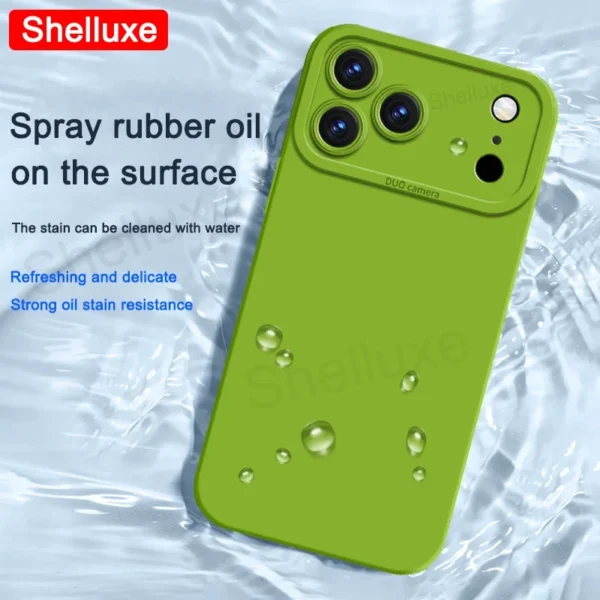 ⁦For iPhone17 Pro Max Case Shelluxe Square Liquid Silicone Cover For iPhone 17 Air iPhone17 ProMax Silky Feel Soft Phone Cases⁩ - الصورة ⁦5⁩