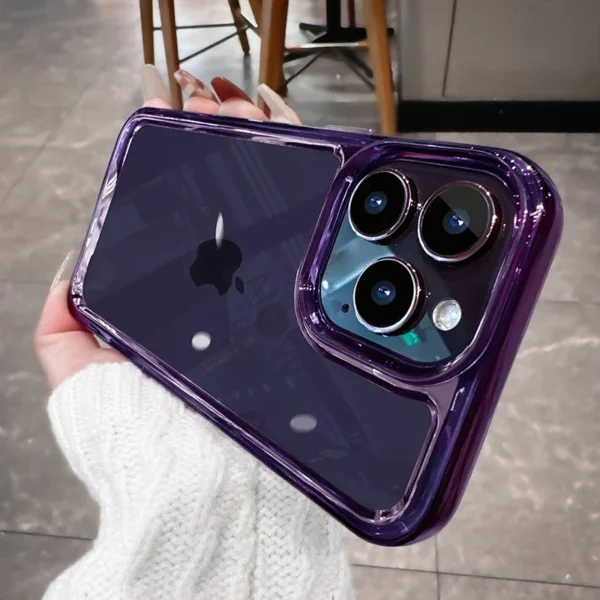 ⁦Luxury Transparent Shockproof Armor Case for iPhone 17 Air 16 15 14 Plus 13 12 Mini 11 Pro Max Clear Bumper Hard Acrylic Cover⁩ - الصورة ⁦6⁩