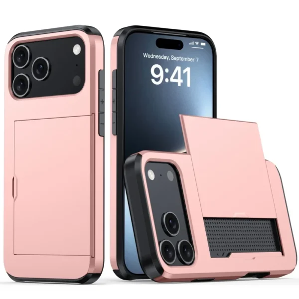 Case For iPhone 17 Pro Max 17 Air Cover Wallet Card Slide Slot Slim Hard PC Heavy Duty Protective Cover For iPhone 17Pro Max
