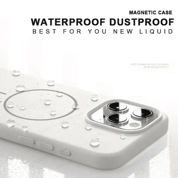 ⁦Magnetic Phone Case For iPhone 15 14 16 Plus 11 12 13 17 Pro Max Shockproof Silicone Cover Magsafe Wireless Charge Phone Cases⁩ - الصورة ⁦4⁩