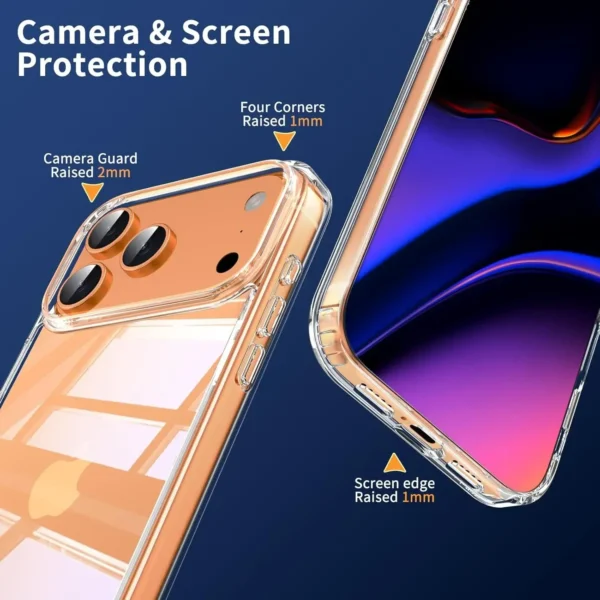 ⁦Ultra Thin Clear Phone Case For iPhone 17 Pro Max 17Air 17Pro Transparent Back Cover Shockproof Hard PC Bumper for iPhone 17⁩ - الصورة ⁦4⁩