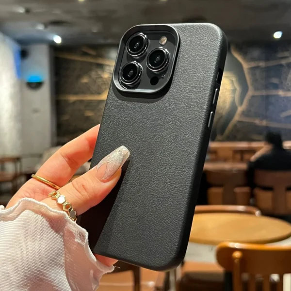 Luxury Silicone Litchi Lines Leather Phone Case For iPhone 17 16 15 14 13 12 11 Pro Max X XS XR Plus Soft Shockproof Full Cover