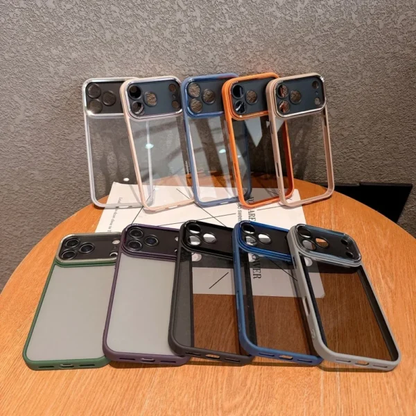 ⁦Luxury Hard Acrylic Transparent Case for iPhone 17 Air 13 14 15 16 17 Pro Max Plus 12 11 Lens Film Protection Shockproof Cover⁩ - الصورة ⁦6⁩