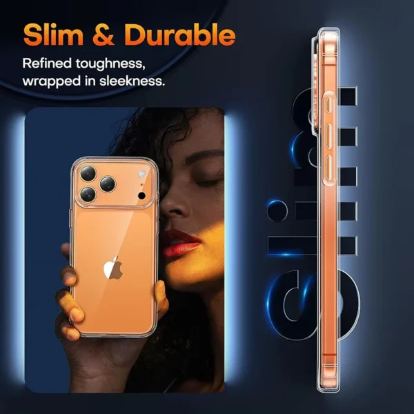 ⁦For iPhone 17 Pro Case apple iPhone 17 Air iPhone 17 Pro Max Cover Bumper Shockproof Clear PC + Silicone Protective Phone Cover⁩ - الصورة ⁦4⁩