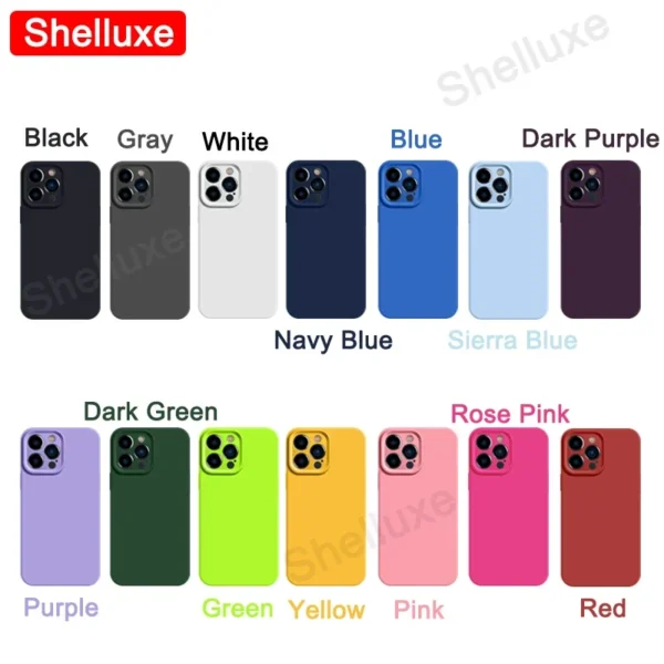 ⁦Luxury Liquid Silicone Case Shelluxe For iPhone 17 16 15 Plus 14 Pro Max For APPLE iPhone17 Air Feel Soft Shockproof Phone Cases⁩ - الصورة ⁦6⁩