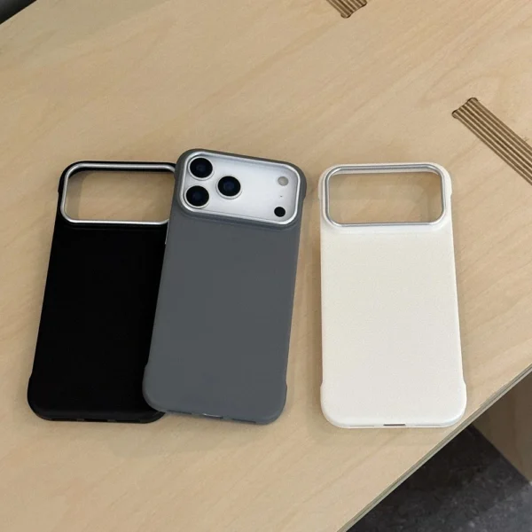 ⁦Ultra thin Frameless Case For Iphone 17 Pro Max Matte Leather Texture Cases for IPhone 17 Air 16 15 14 Pro Max 17pro Cover Shell⁩ - الصورة ⁦2⁩