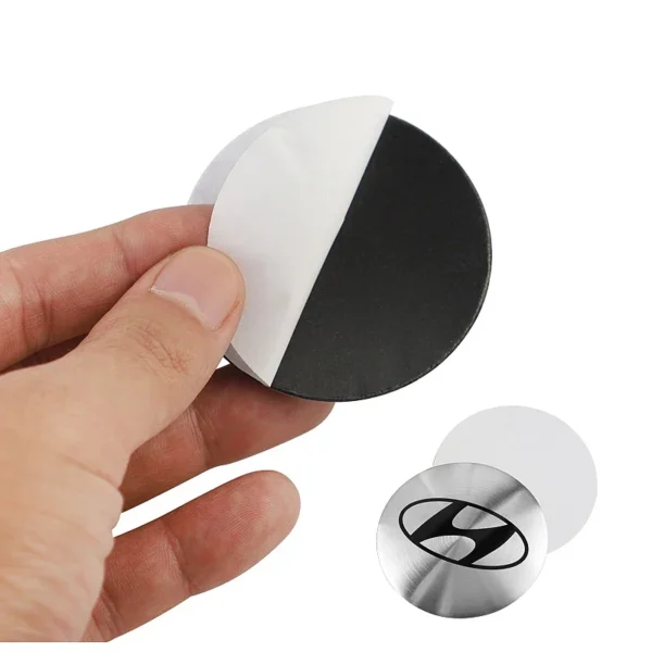 ⁦4Pcs 56mm Car Wheel Stickers Center Hub Cap Car Emblem Badge Decal For Hyundai Genesis N-LINE I10 I20 I30 I40 IX20 IX35 Kona⁩ - الصورة ⁦4⁩