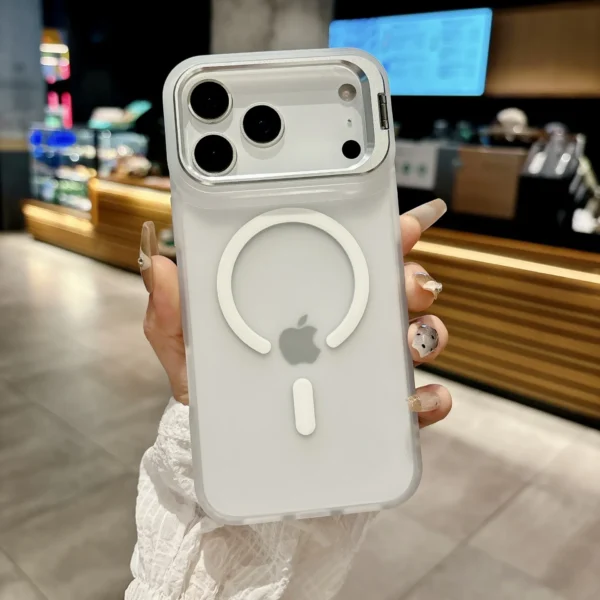 New Frosted Matte Translucent Magnetic Case For iPhone 17 17Pro 17Air 17 Pro Max Metal Bracket For Magsafe Wireless Charge Cover - Image 6