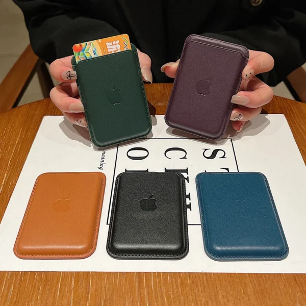 Original Apple Leather Magsafe wallet Magnetic Card holder Case For iPhone 16 14 12 11 13 15 17 Pro Max cases Cover Accessories