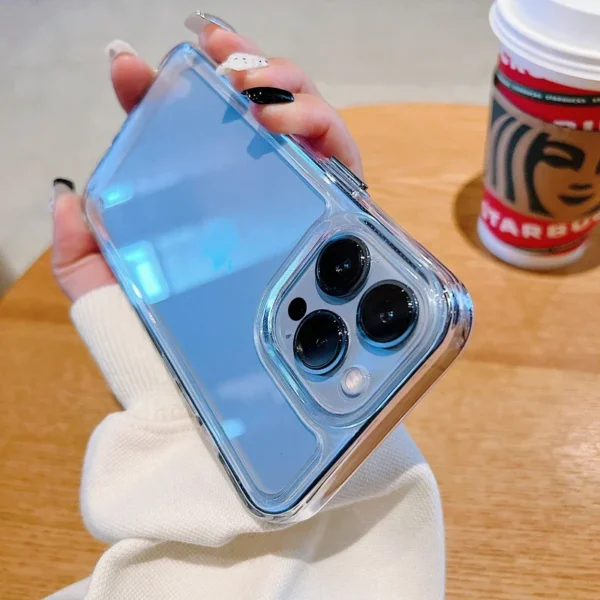 ⁦Luxury Transparent Shockproof Armor Case for iPhone 17 Air 16 15 14 Plus 13 12 Mini 11 Pro Max Clear Bumper Hard Acrylic Cover⁩ - الصورة ⁦3⁩