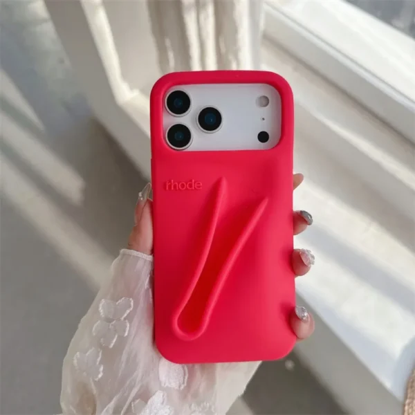 ⁦Original Rhode Silicone Phone Case For iPhone 11 12 13 14 15 16 17 Pro Max Plus Bumper Lip Gloss Holder Lipstick Soft Cover⁩ - الصورة ⁦4⁩