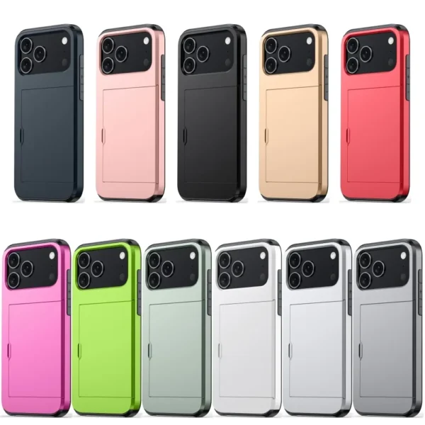 Case For iPhone 17 Pro Max 17 Air Cover Wallet Card Slide Slot Slim Hard PC Heavy Duty Protective Cover For iPhone 17Pro Max - Image 6