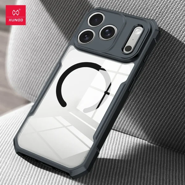 Xundd for iPhone 17 Pro Max Case,For iPhone 17 Air 17 Pro 17 Magnetic Phone Case,Airbag Shockproof Acrylic&PC Back Clear Cover
