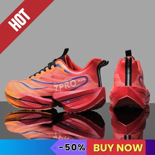 ⁦NEW Sports Running Shoes Men Marathon Breathable Comfortable Women Athletic Training Outdoor Sneakers Air Cushion Carbon Plate⁩ - الصورة ⁦5⁩