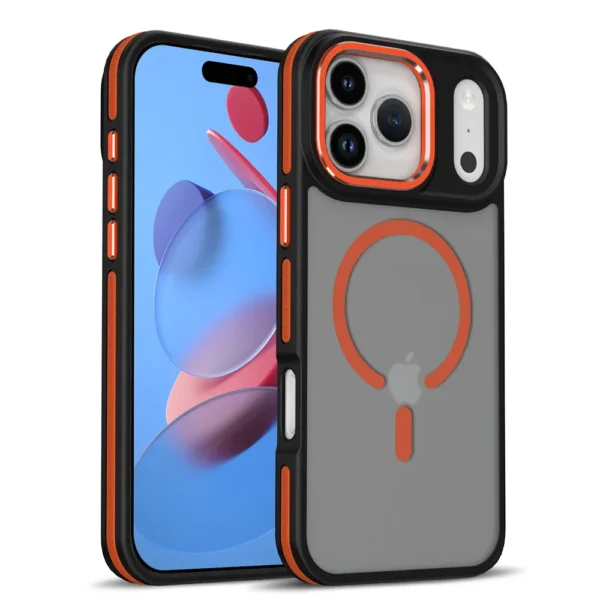 Luxury Magnetic Colorful Border Case for iPhone 17 Air 16 Pro Max 15 14 Plus 13 12 11 Magsafe Wireless Charging Shockproof Cover