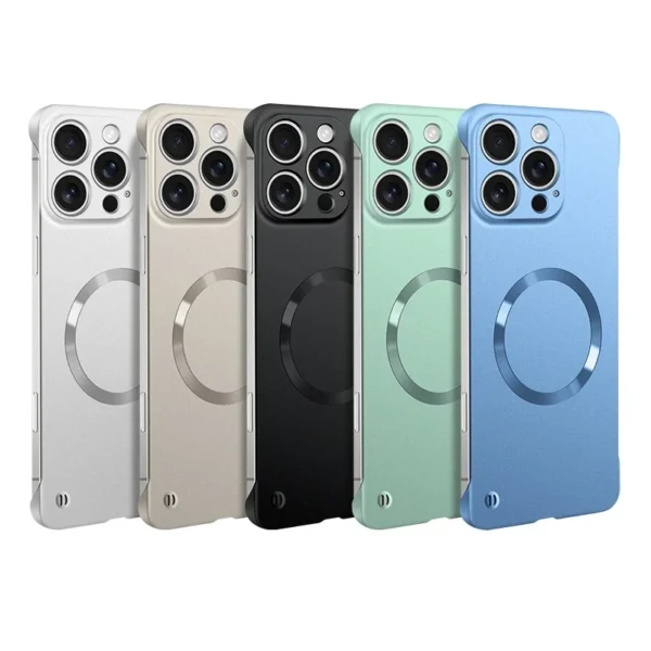 Ultra Thin Metallic Paint Magnetic For Magsafe Case For iPhone 17 Air 16 15 14 13 12 Pro Max Plus Frameless Cooling Hard Cover - Image 2