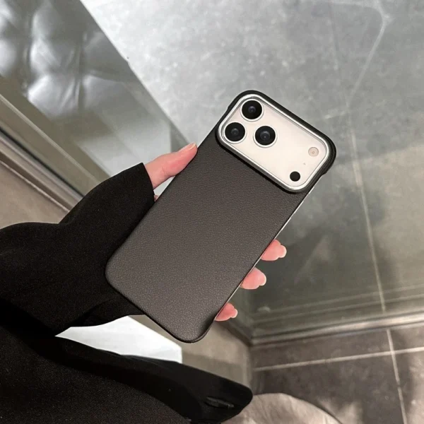 ⁦Ultra thin Frameless Case For Iphone 17 Pro Max Matte Leather Texture Cases for IPhone 17 Air 16 15 14 Pro Max 17pro Cover Shell⁩ - الصورة ⁦3⁩