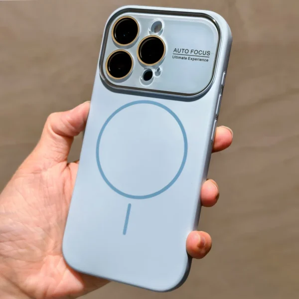 ⁦Luxury Original Soft Liquid Silicone For Magsafe Charge Case for iPhone 17 Air 16 15 14 Plus 13 12 Pro Max 11 Glass Lens Cover⁩ - الصورة ⁦3⁩