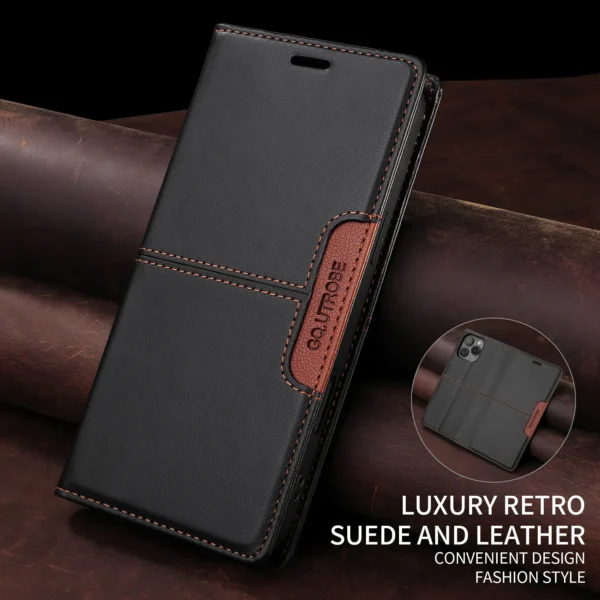 Leather Magnetic FLip Case for iPhone 16 17 Air 15 14 Pro Max 16E 13 12 11 Pro XR XS Max 7 8 Plus SE 2022 Wallet Slot Phone Case - Image 5