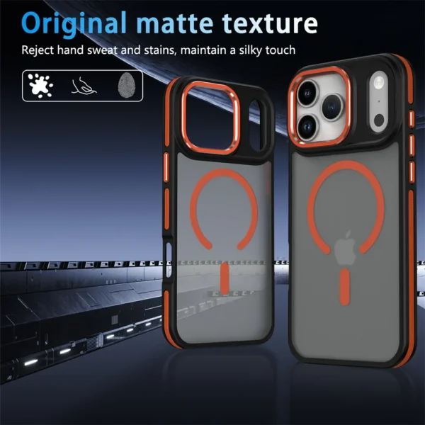 ⁦Luxury Magnetic Colorful Border Case for iPhone 17 Air 16 Pro Max 15 14 Plus 13 12 11 Magsafe Wireless Charging Shockproof Cover⁩ - الصورة ⁦2⁩